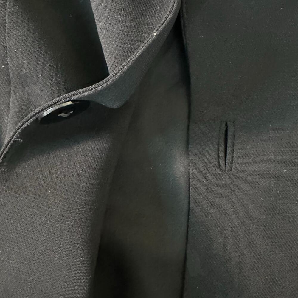 Vintage Womens Blazer Size 10 Long Black Wool Hidden Button Office Professional - Picture 9 of 10